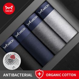 Calzoncillos MiioW 4 Uds Boxers de algodón orgánico para hombre, pantalones cortos, ropa interior antibacteriana, ropa interior para hombre, Boxer, bragas para hombre, bañadores masculinos, calzoncillos 230317