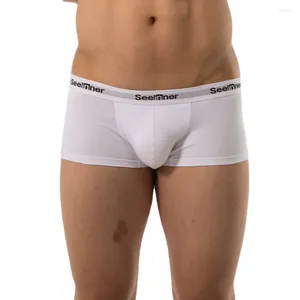 Calzoncillos Boxer para hombre de cintura estrecha, pantalones cortos, bragas de algodón elásticas para jóvenes, ropa interior deportiva transpirable, pantalón Aro para el hogar para adolescentes