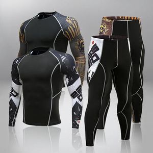 Onderbroek nieuwe heren thermische ondergoed sets compressie sport suit zweet snel drogen thermo ondergoed mannen kleding lang johns sets