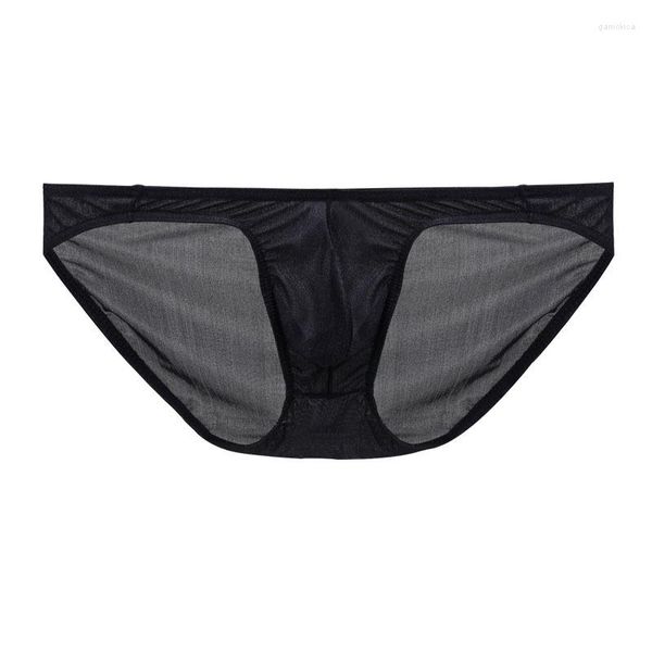 Calzoncillos de buen precio para hombre, calzoncillos sexis de seda helada, bragas convexas en U, ropa interior suave y transpirable para sexo masculino Gay