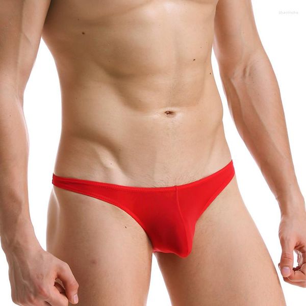 Calzoncillos Nylon Seda de hielo Ultra delgado Sedoso Bikini transpirable Mini Calzoncillos para hombres Ropa interior para hombres