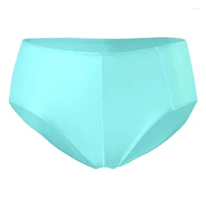 Sous-vêtements Nylon Hommes Pantalons de sécurité Maillots de bain Brillant Gay Sexy Sous-vêtements Mi-taille Hip Lift Huileux Plus Taille Shapewear Slip Sissy