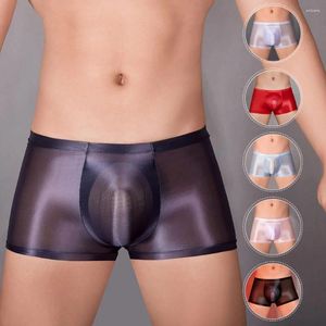 Onderbroeken Olieglans Sexy U Bolle Boxershorts Ultra dun door comfortabel stretchondergoed voor heren Gay Slips Lingerie