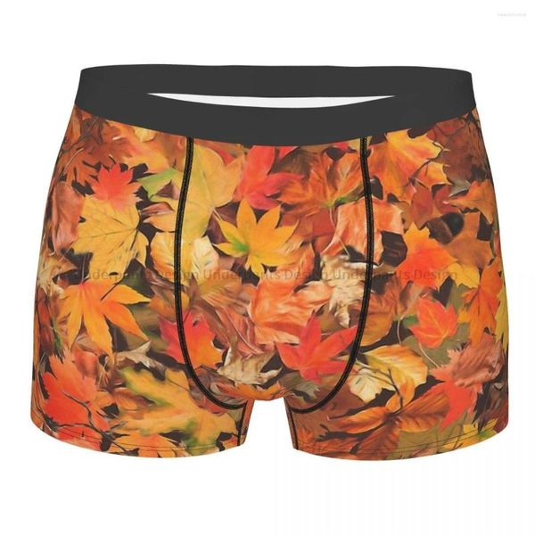 Calzoncillos Pintura al óleo Hojas de otoño Bragas de algodón Ropa interior para hombres Pantalones cortos cómodos Calzoncillos tipo bóxer