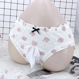 Onderbroek Open/Close Elephant Nose Briefs Sexy ondergoed JJ Penis Sheath Men Sissy Pouch slipje vrouwen kanten boog bedrukte lage knickers