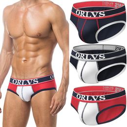 Slip ORLVS hommes sous-vêtements Jockstrap coton Pantie Masculina sous-vêtement Hombre taille basse respirant Sexy livraison rapide