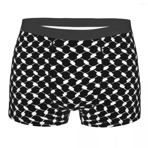 Caleçon palestinien Kufiya motif Boxer pour hommes Palestine arabe Hatta Keffiyeh culotte de sous-vêtements slips respirant