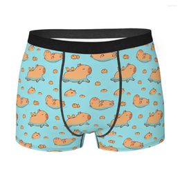 Onderbroek Patroon Zwemmen Met Sinaasappelen Heren Boxer Briefs Capibara Cartoon Zeer Ademend Top Kwaliteit Print Shorts Verjaardag