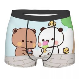 Caleçon Pêche Chat Mignon Kawaii Mochi Chats Manger Glace Culotte En Coton Sous-Vêtements Hommes Sexy Shorts Boxer Briefs 230607