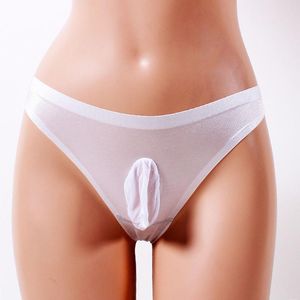 Sous-vêtements Peni manches string homme Sissy huileux Sexy pénis sous-vêtements hommes string doux Tanga Hombre hommes pure culotte A50