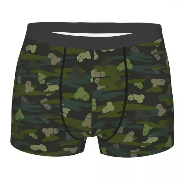 Caleçon pénis coq CAMOUFLAGE drôle armée vert coton culottes sous-vêtements pour hommes imprimé Shorts Boxer slips