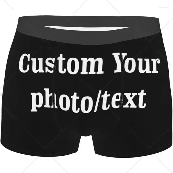 Calzoncillos Boxers personalizados para hombres Ropa interior personalizada con imagen de cara Po Personalizado Novio Marido Cumpleaños de San Valentín