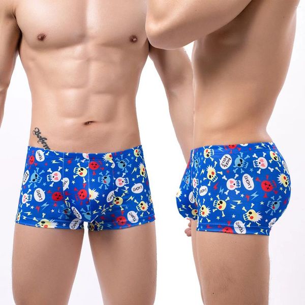 Calzoncillos personalizados para hombres sexy boxeador pantalones cortos niño moda pantalones inferiores doble capa transpirable cómodo gays u bolsa convexa