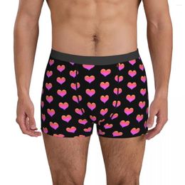 Sous-vêtements imprimés coeurs roses, sous-vêtements pour la Saint-Valentin, short pour hommes, slip classique, surdimensionné