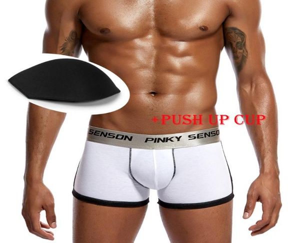 Calzoncillos PINKY SENSON Marca Ropa interior para hombre Boxers Bulge Mejora Push Up Cup Hombres Shorts Tronco Agrandar Bragas5564591