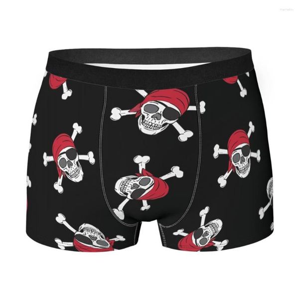 Unterhose Pirate Skulls Bandanas BlackSkull StyleUnderpants Homme Höschen Männliche Unterwäsche Print Shorts Boxer Briefs