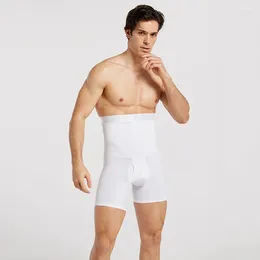 Sous-vêtements grande taille hommes taille haute abdominale façonnage super serré pantalon de hanche mince été boxeur pour hommes