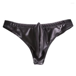 Onderbroek plus size sexy mannen olie latex ondergoed pu pakket heup penis close mouw pouch bouch slip lage taille string gay slijtage erotisch onderhorigheid