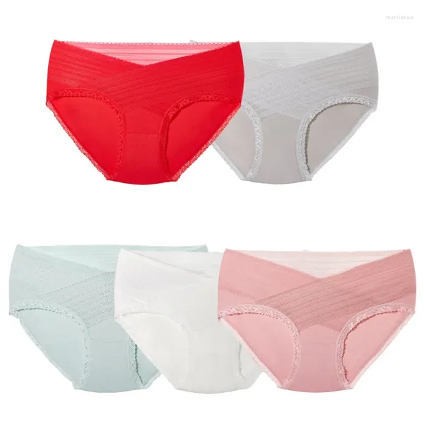 Sous-vêtements pour femmes enceintes, sous-vêtements en coton en dentelle au troisième trimestre de la grossesse, taille basse en premier