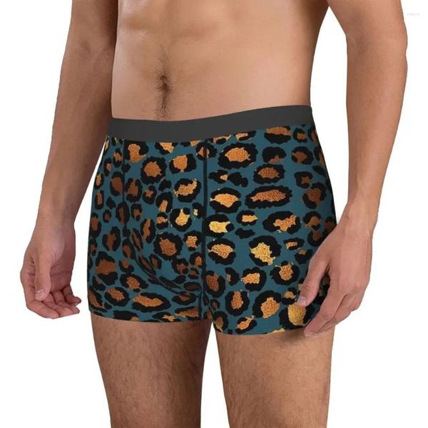 Pantalones de cajas bonitas Cheetah Leopardo Impresión Safari Simulación de la piel de animales Homme Panteras para hombres Shorts Boxer Briefs
