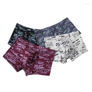 Sous-vêtements imprimés sous-vêtements à la mode pour hommes taille moyenne sexy tendance coréenne boxer shorts personnalité