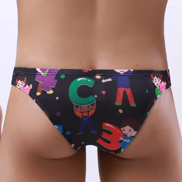 Calzoncillos estampados para hombre, ropa interior, Mini calzoncillos sexys de cintura baja, Bikini, bragas masculinas, suspensorio, bolsa para pene, Ropa Interior para Hombre