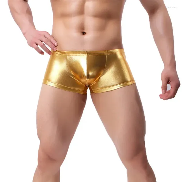 Sous-pants pu sexy Men Underwear Boxer Shorts pour hommes Houstable Nylon Male Pantes CUECAS GAY SHINY DROSSHING