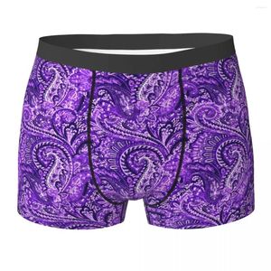 Sous-pants Purple Paisley Underwear Vintage Imprime 3D Pouche de qualité Trunk Custom DIY Brief Brief sexy Soft Male Pappel Plus taille
