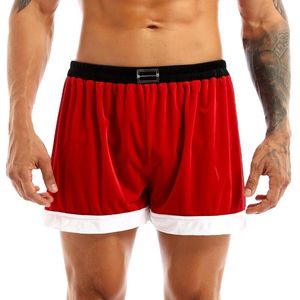 Calzoncillos rojos de franela para hombre, disfraz de Navidad de Papá Noel, ropa interior Sexy, calzoncillos bóxer, bragas, calzoncillos de regalo para hombre