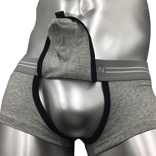 Calzoncillos quitar ropa interior Gay malla transpirable calzoncillos abrir U bolsa Sexy moda hombres pene agujero hueco Out1308y