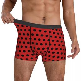 Onderbroeken Retro Polka Dots Ondergoed Rood en Zwart Heren Shorts Slips Elastische Trunk Print Plus Size