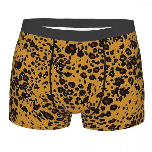 Culotte Roa ! Moutarde jaune imprimé léopard peau d'animal Simulation coton culottes sous-vêtements masculins ventiler Shorts Boxer slips