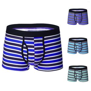 Caleçon Roll Your Underwear Briefs Sport Striped Cotton Men's Casual Wasited Boxer Mid Foam Slip