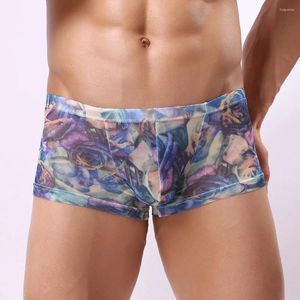 Onderbroek Rose Print Sexy Perspective Boxer Men Underwear Mens Boxers Hombre Male Calzoncillo Cueca Masculina Boxershorts Maat M-XL