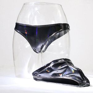 Sous-vêtements S-XXL Dazzling Coloré PVC Brillant Couple Ensemble Sexy Hommes Sous-vêtements Hommes Slips Ropa Intérieur Hombre Jockstrap U Convex Pouch Penis