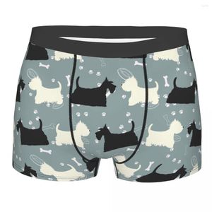 Cuecas Scottie e Westie West Highland Terrier Homens Underwear Dog Boxer Shorts Calcinhas Novidade Poliéster para Masculino Plus Size