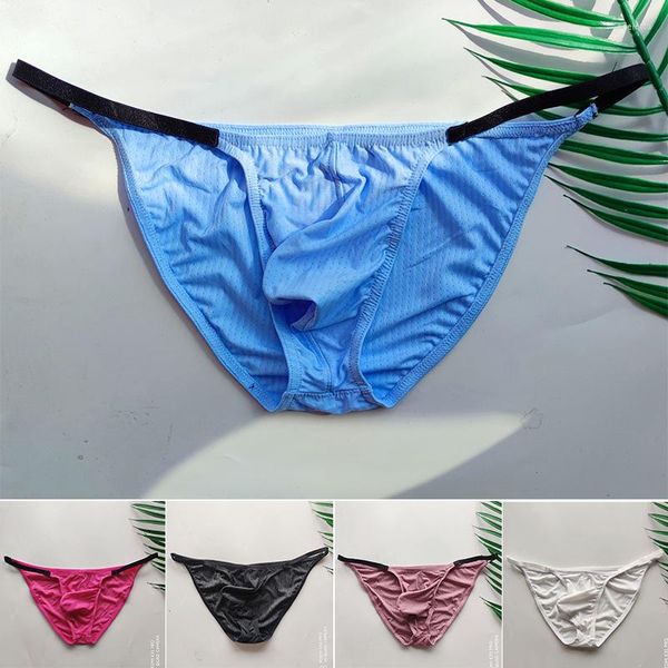 Calzoncillos sin costuras para hombre, bragas, pantalones de Bikini, suspensorio para hombre, ropa interior transpirable de cintura baja, ultrafino, de secado rápido