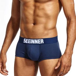 Sous-pants Seignein Coton Underwear Men Boxer Shorts sexy u Bulge push up jockstrap mâle Cueca Gay Man Unware