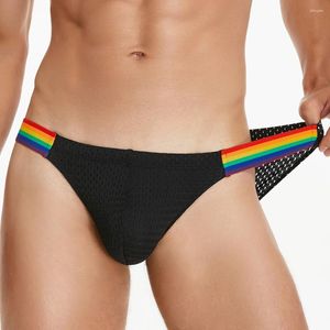 Sous-fonds Sexy Men's Sexy Rainbow Belt Briefs Sous -wear Design