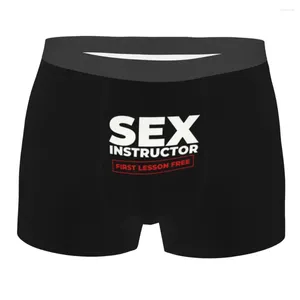 Sous-pants Instructeur de sexe sous-vêtements mâle mâle sexy imprimé boxer personnalisé short burses respirant mode
