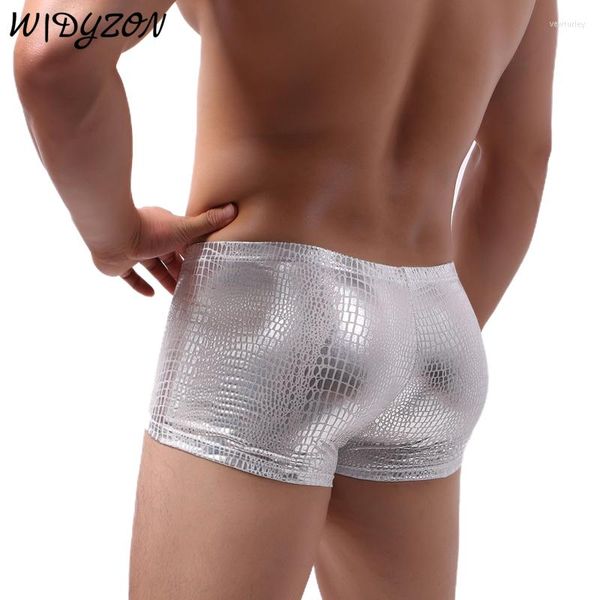 Calzoncillos Bóxer sexis para Hombre, Bóxer con estampado de cocodrilo, ropa interior con bolsa en U, bragas para Hombre, calzoncillos de cintura baja para Hombre, ropa de baile