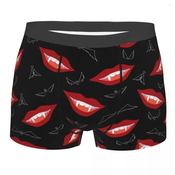 Sous-vêtements Sexy Boxer Shorts Culotte Homme Lèvres Rouges Rouge À Lèvres Sous-Vêtements Respirant Pour Homme