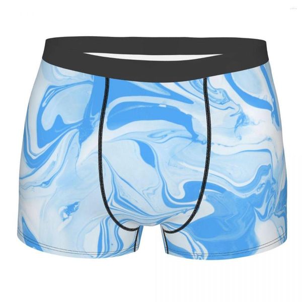 Sous-vêtements Sexy Boxer Tie Dye Shorts Culottes Hommes Sous-Vêtements Marbre Bleu Doux Pour Homme Plus Taille