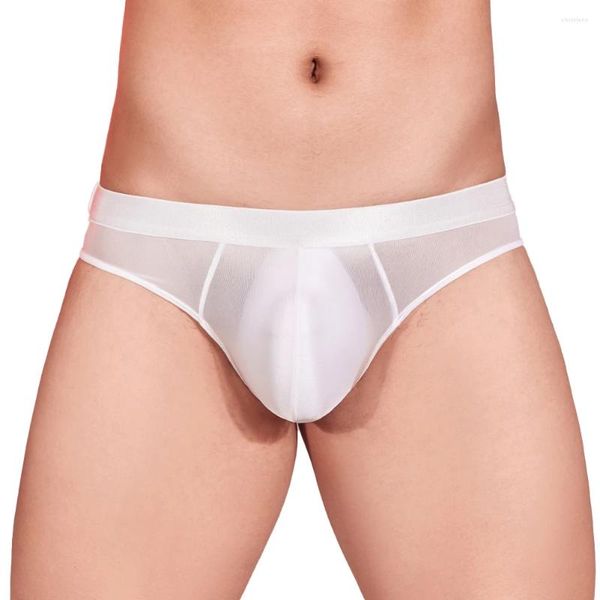 Calzoncillos calzoncillos sexys para hombre, ropa interior ultrafina transparente, Tanga, suspensorio sin costuras, bragas, lencería con bulto de escroto