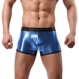 Onderbroeken Sexy Design Herenondergoed Boxer Lakleer Wetlook Glanzend Trunks Cool Shorts Glanzende Boxers voor mannen