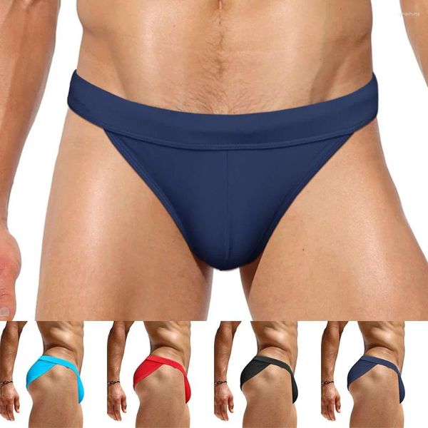 Sous-vêtements Sexy High Fourche Taille Basse Serré Hommes Maillots De Bain Été Demi-Pack Hanche Natation Short De Plage Bikinis Maillot De Bain Maillot De Bain Bikini Maillot De Bain