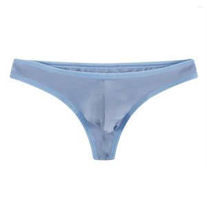 Sous-vêtements sexy taille basse hommes modal convexe poche bikini string slips t culotte arrière scrotum culotte gay slip