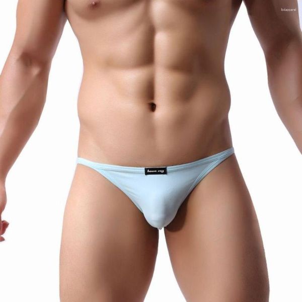 Calzoncillos Ropa interior de hombre sexy Calzoncillos Bikini para hombres Lencería gay Seda de hielo divertida Simple y