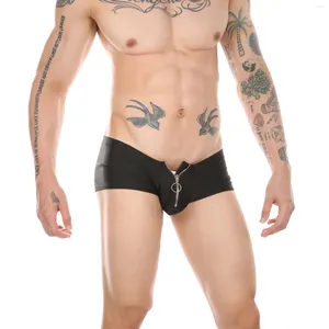 Onderbroek Sexy Mannen Boxershorts Ardennen Ondergoed Glijdt Open Voorzijde Slipje Rits Penis Pouch Kruis Boxershorts