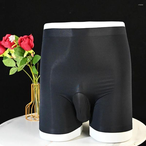 Calzoncillos Sexy Hombres Boxer Sissy Sin costuras Sheer Lencería Nalgas Enhancer Esponja Acolchada Shorts Troncos Sólido Bola Bolsa Hip Levantamiento Ropa interior